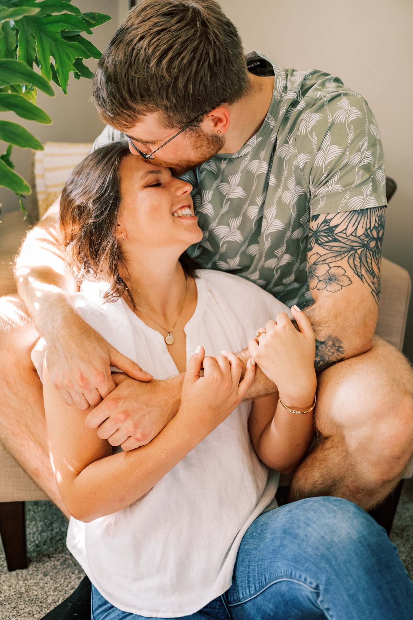 In Home Engagement Session - Cedar Rapids Wedding Photographer