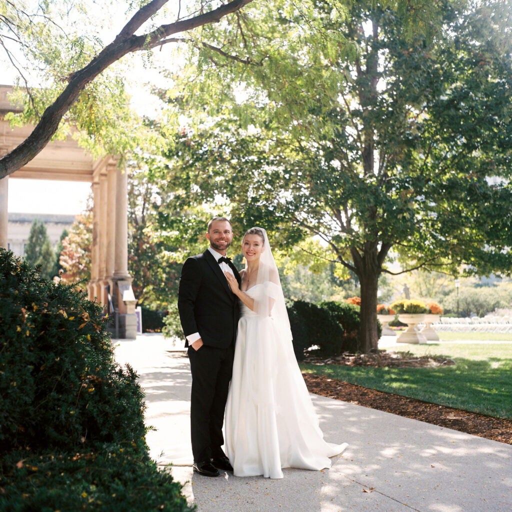 Portrait of bride and groom
